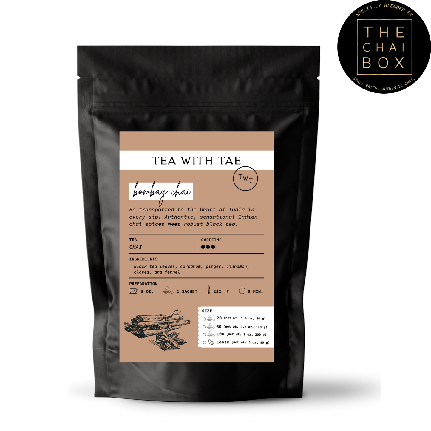 Tea with Tae Bombay Masala Chai Tea Pouch