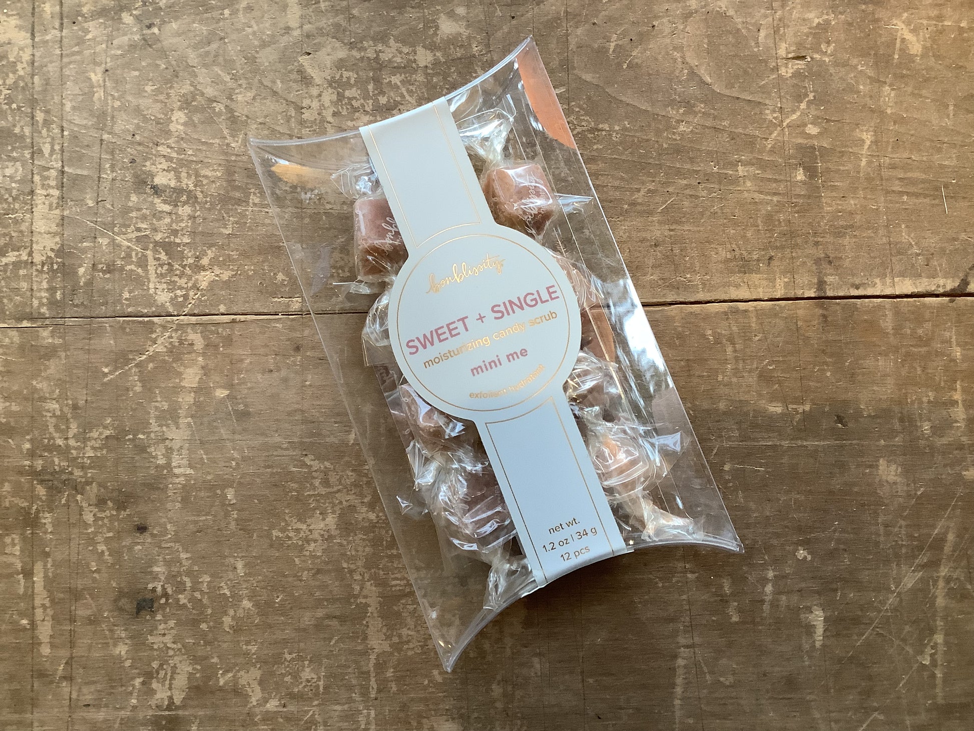 Bag of moisturizing candy scrubs