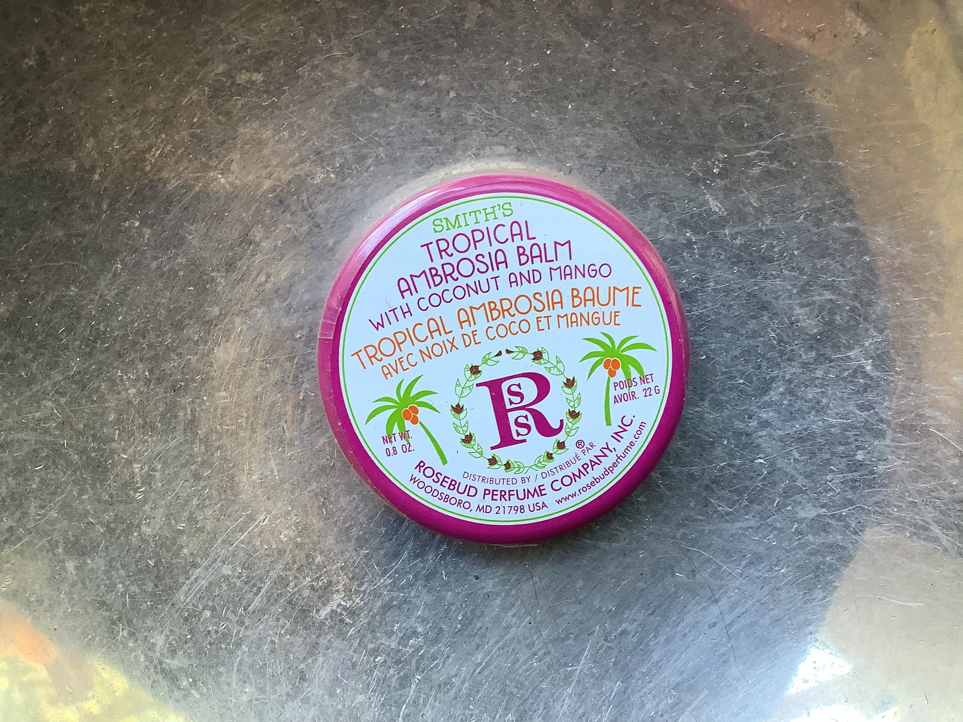 White container of Smith's lip balm