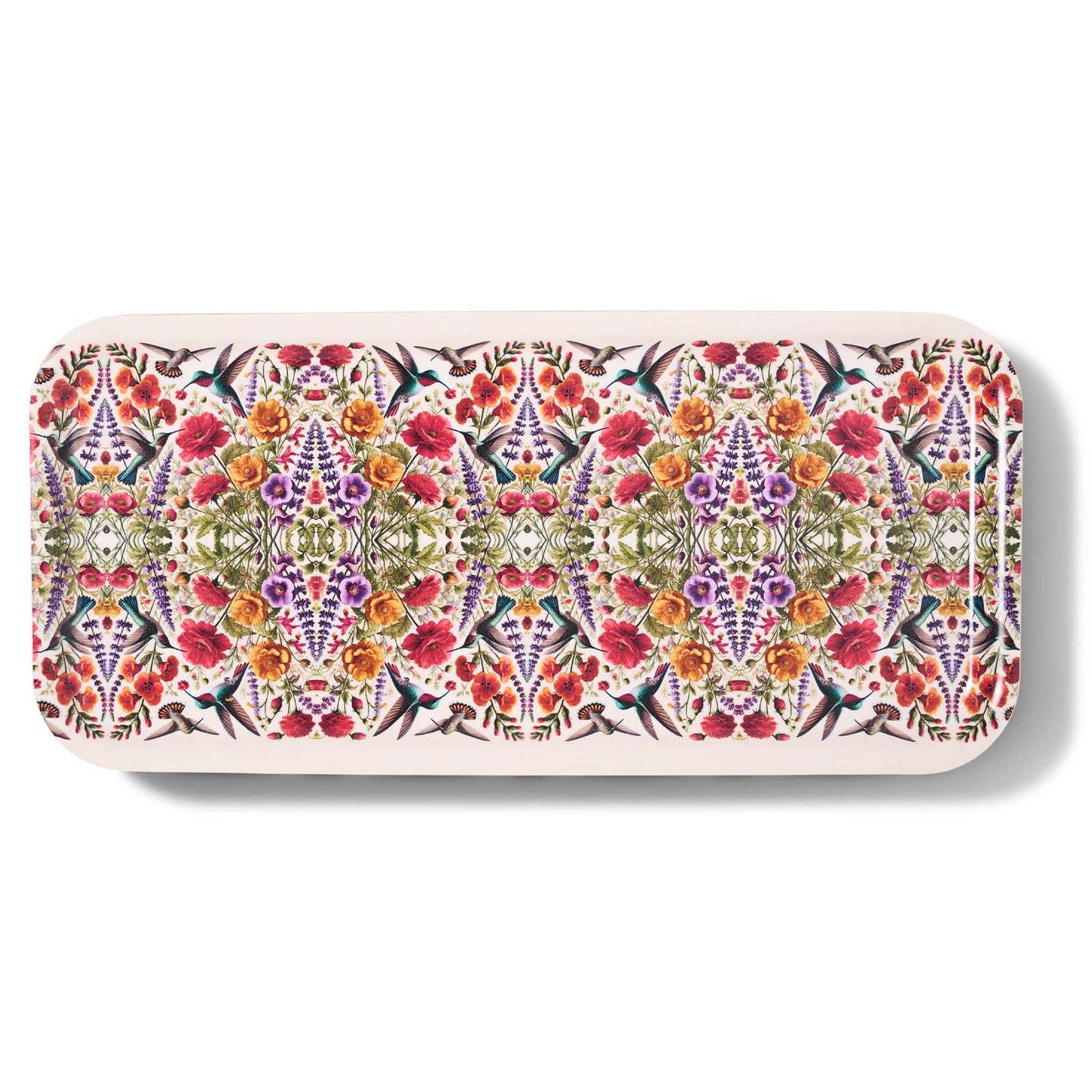 Hummingbirds Narrow Birchwood Tray | Wooden Serving Tray