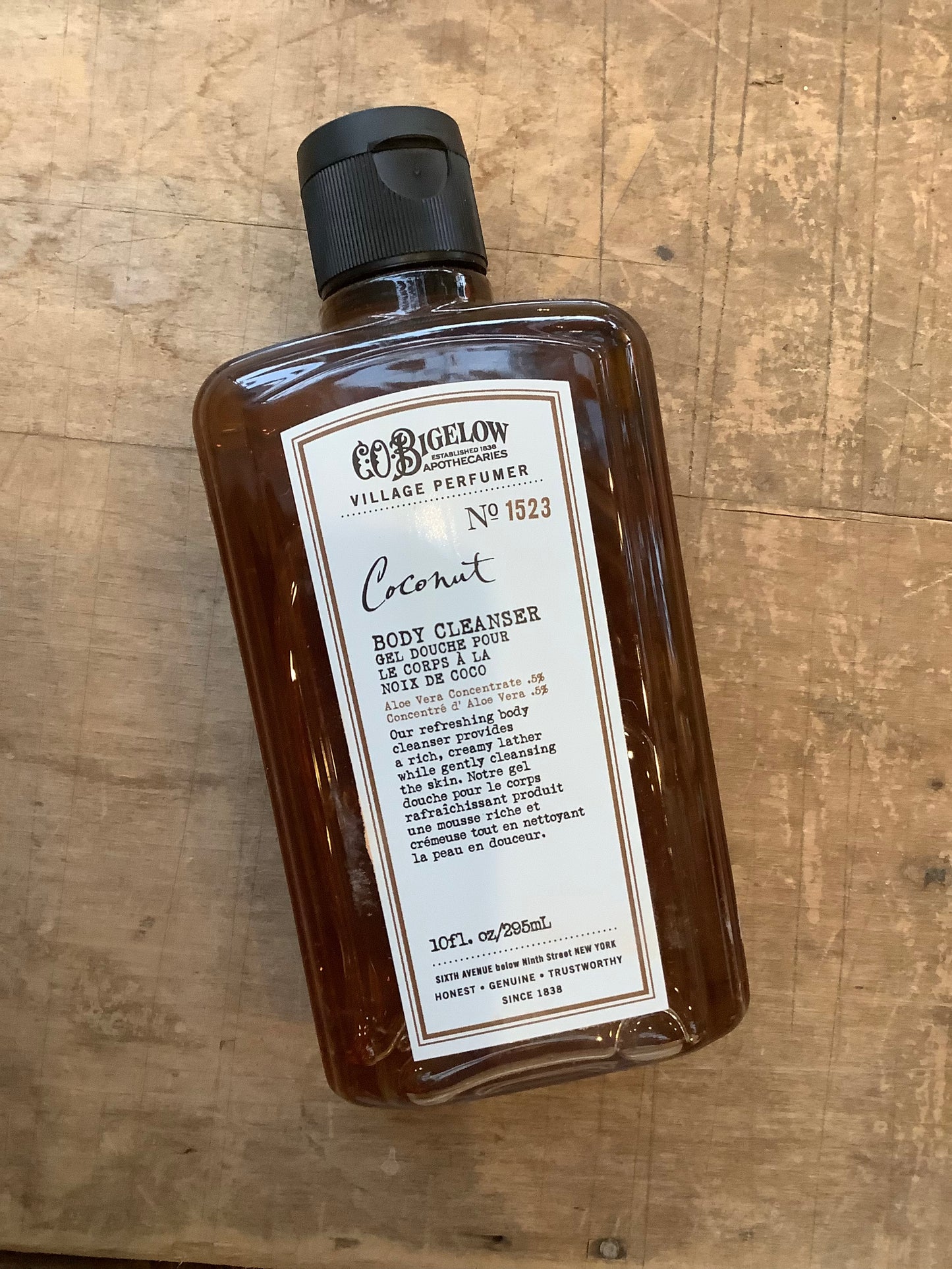 Bottle of C.O. Bigelow coconut body cleanser