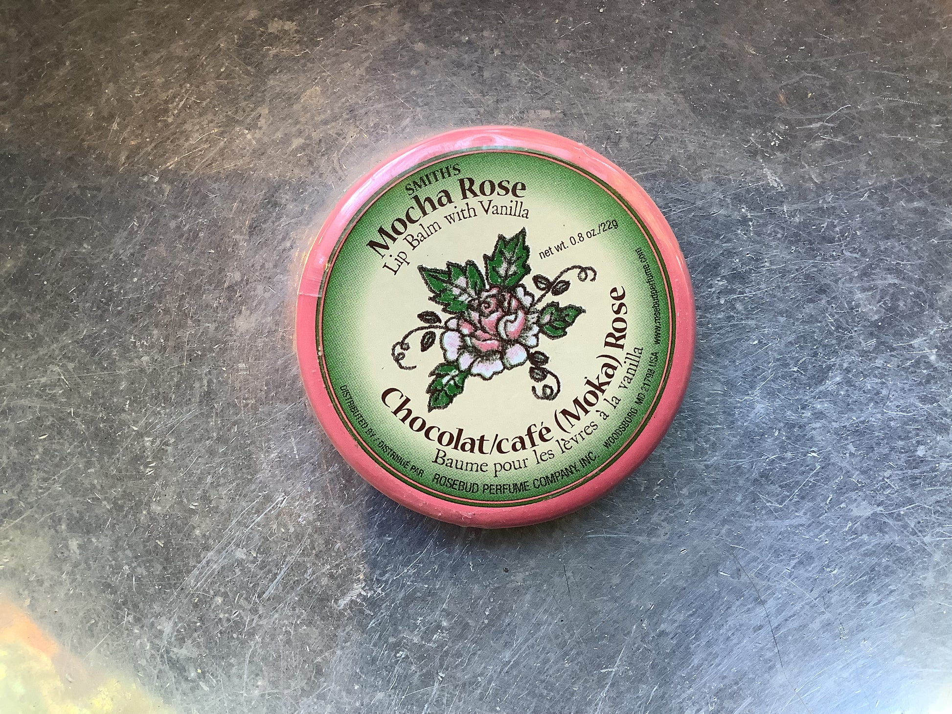 Container of Smith's mocha rose lip balm