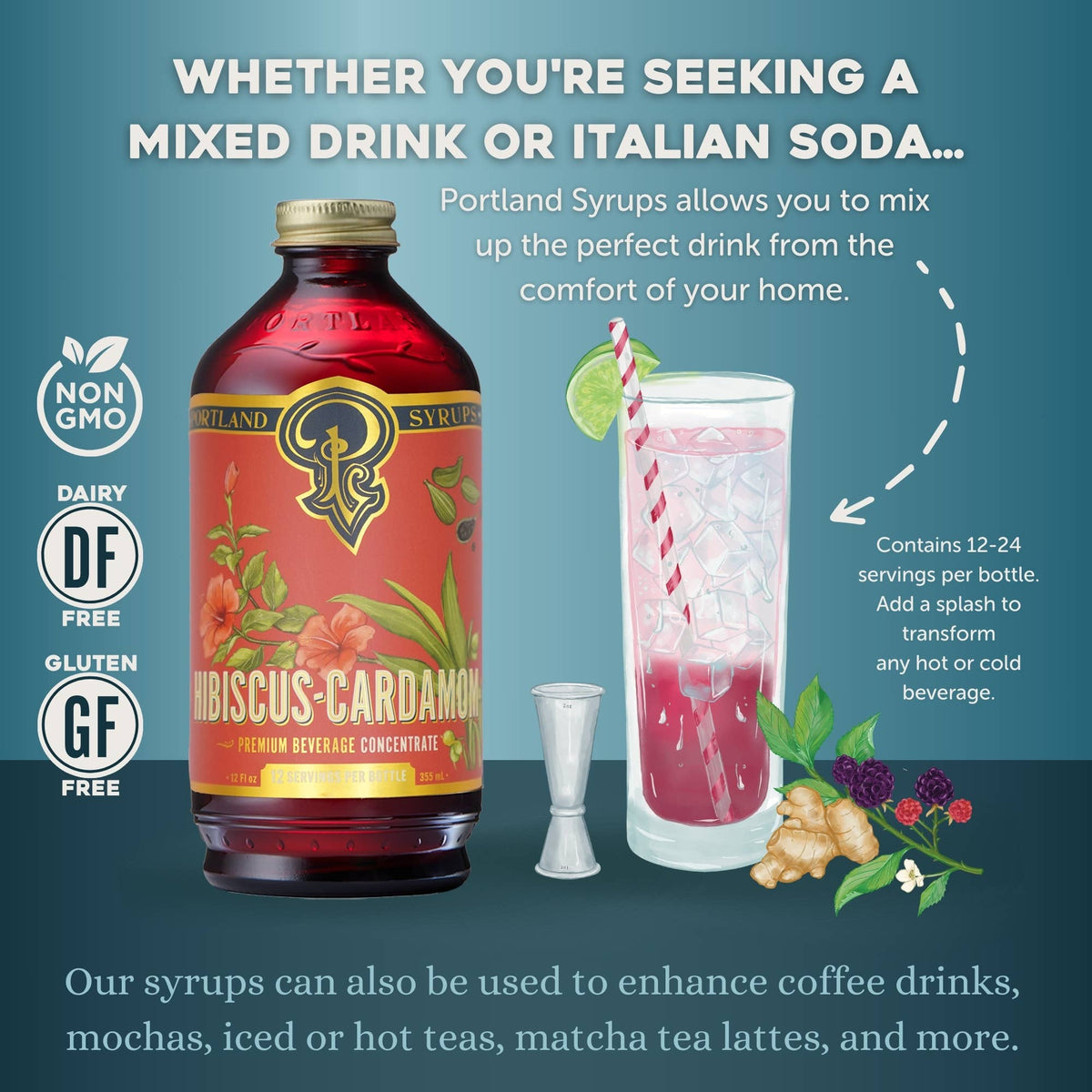 Hibiscus Cardamom Syrup 12oz